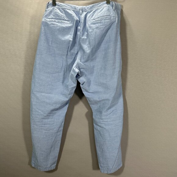 Talbots Pants Womens 16 Relaxed Chino Blue Cotton Straight Leg Flat Front Pocket - Picture 5 of 7